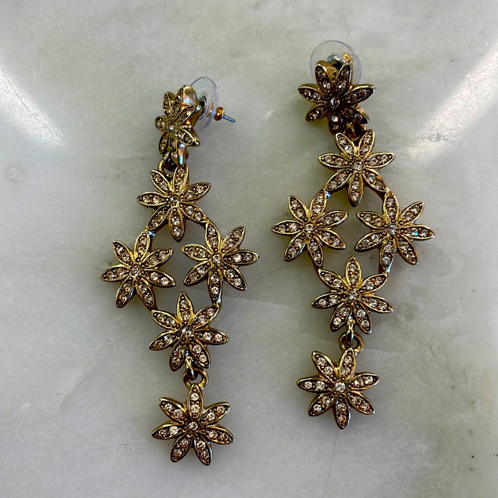 Floral Fashion Earrings by Oscar de la Renta